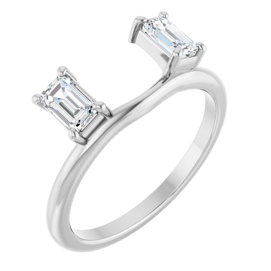 3/4 Ctw Emerald Lab-Grown Wrap-Style Enhancer Ring