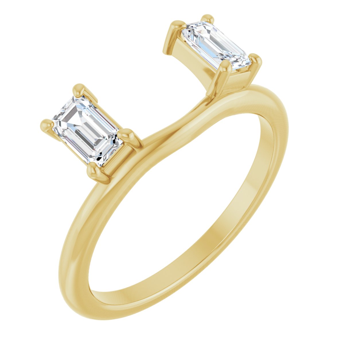 3/4 Ctw Emerald Lab-Grown Wrap-Style Enhancer Ring