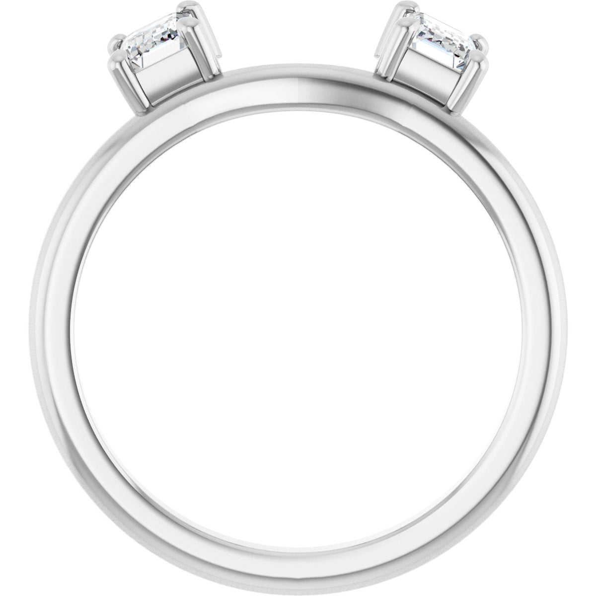 3/4 Ctw Emerald Lab-Grown Wrap-Style Enhancer Ring - White Gold - Lab Grown Diamond