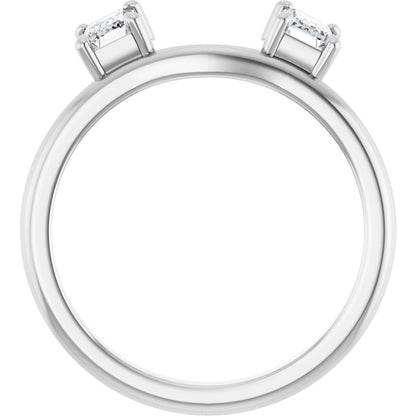 3/4 Ctw Emerald Lab-Grown Wrap-Style Enhancer Ring - White Gold - Lab Grown Diamond