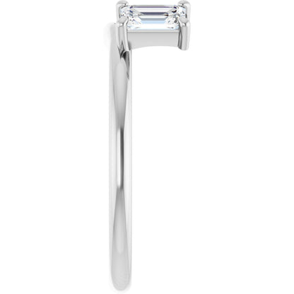 3/4 Ctw Emerald Lab-Grown Wrap-Style Enhancer Ring - White Gold - Lab Grown Diamond