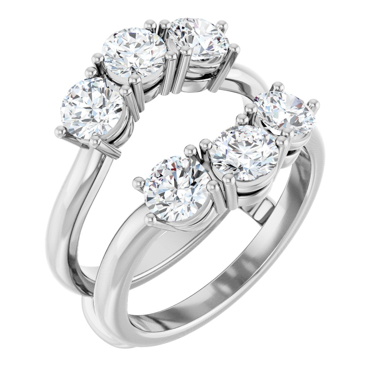 2 Ctw Lab-Grown Diamond Ring Guard - White Gold - Lab Grown Diamond
