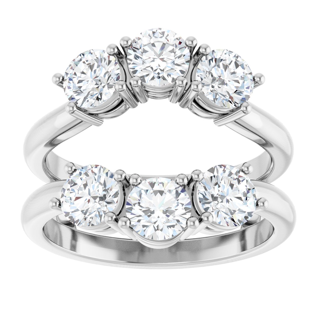 2 Ctw Lab-Grown Diamond Ring Guard - White Gold - Lab Grown Diamond