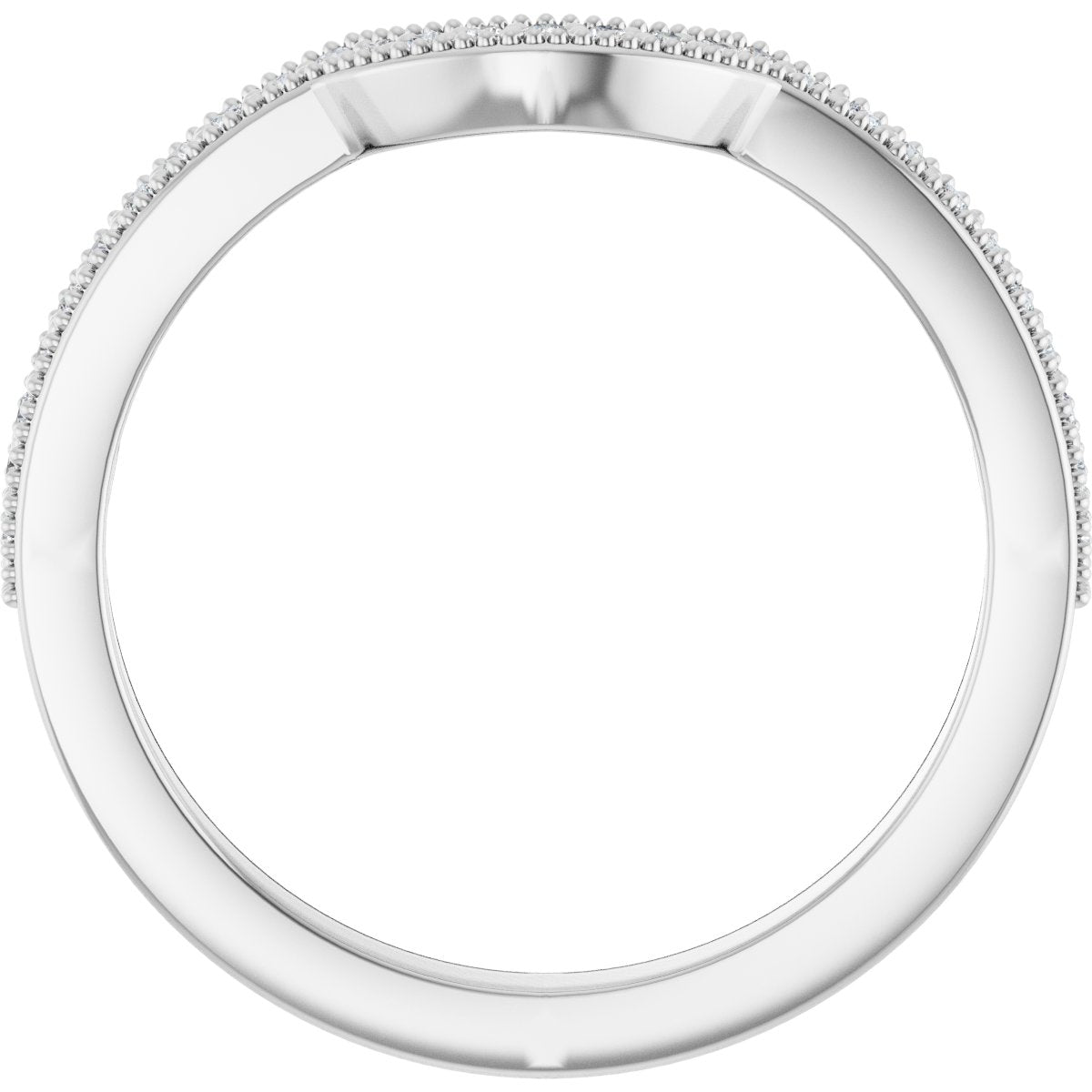 1/8 Ctw Lab-Grown Diamond Contour Band - White Gold - Lab Grown Diamond