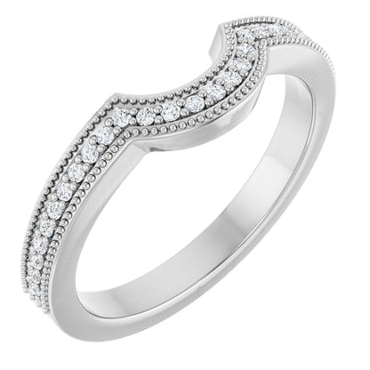 1/8 Ctw Lab-Grown Diamond Contour Band - White Gold - Lab Grown Diamond