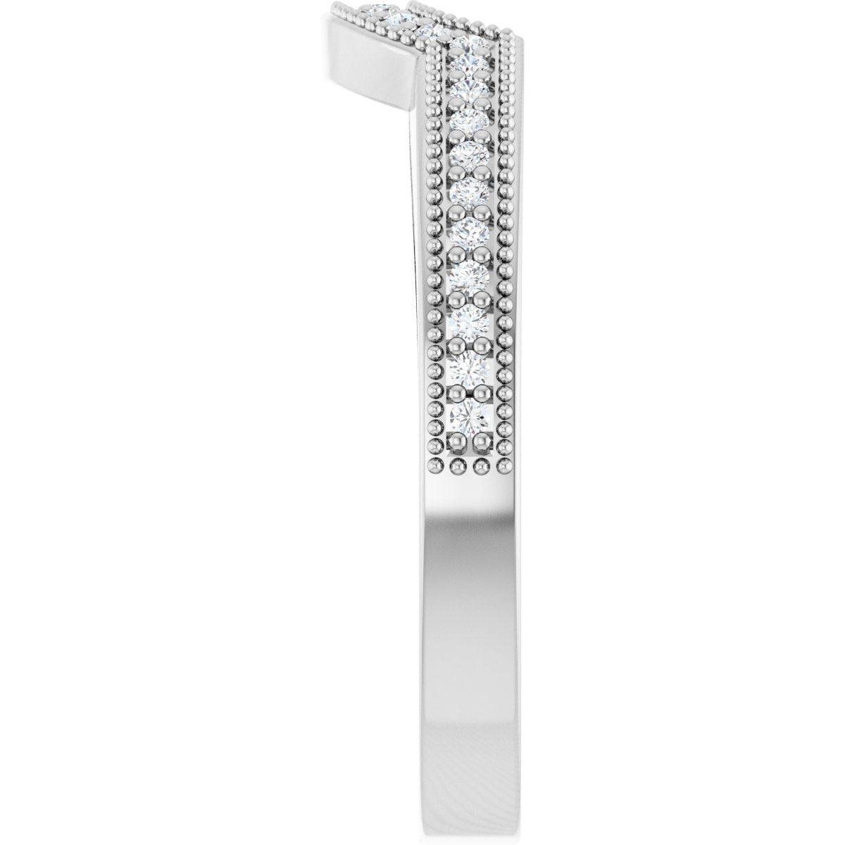 1/8 Ctw Lab-Grown Diamond Contour Band - White Gold - Lab Grown Diamond