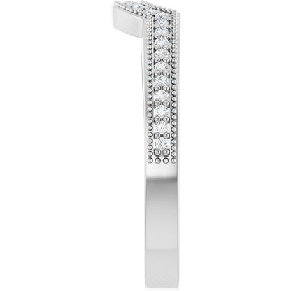 1/8 Ctw Lab-Grown Diamond Contour Band - White Gold - Lab Grown Diamond