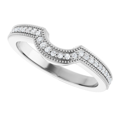 1/8 Ctw Lab-Grown Diamond Contour Band - White Gold - Lab Grown Diamond