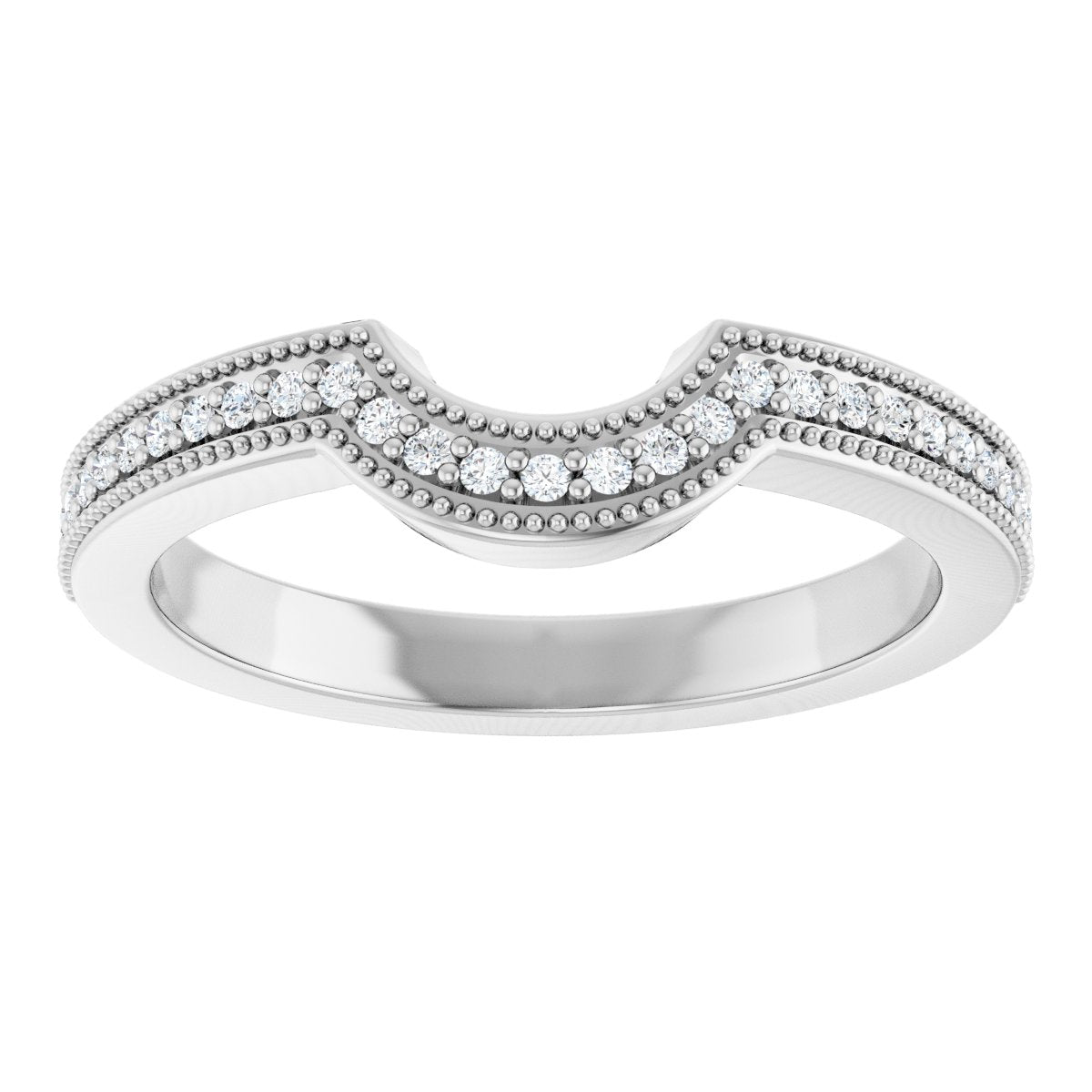 1/8 Ctw Lab-Grown Diamond Contour Band - White Gold - Lab Grown Diamond