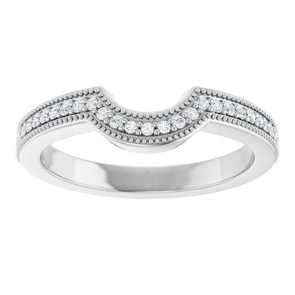 1/8 Ctw Lab-Grown Diamond Contour Band - White Gold - Lab Grown Diamond