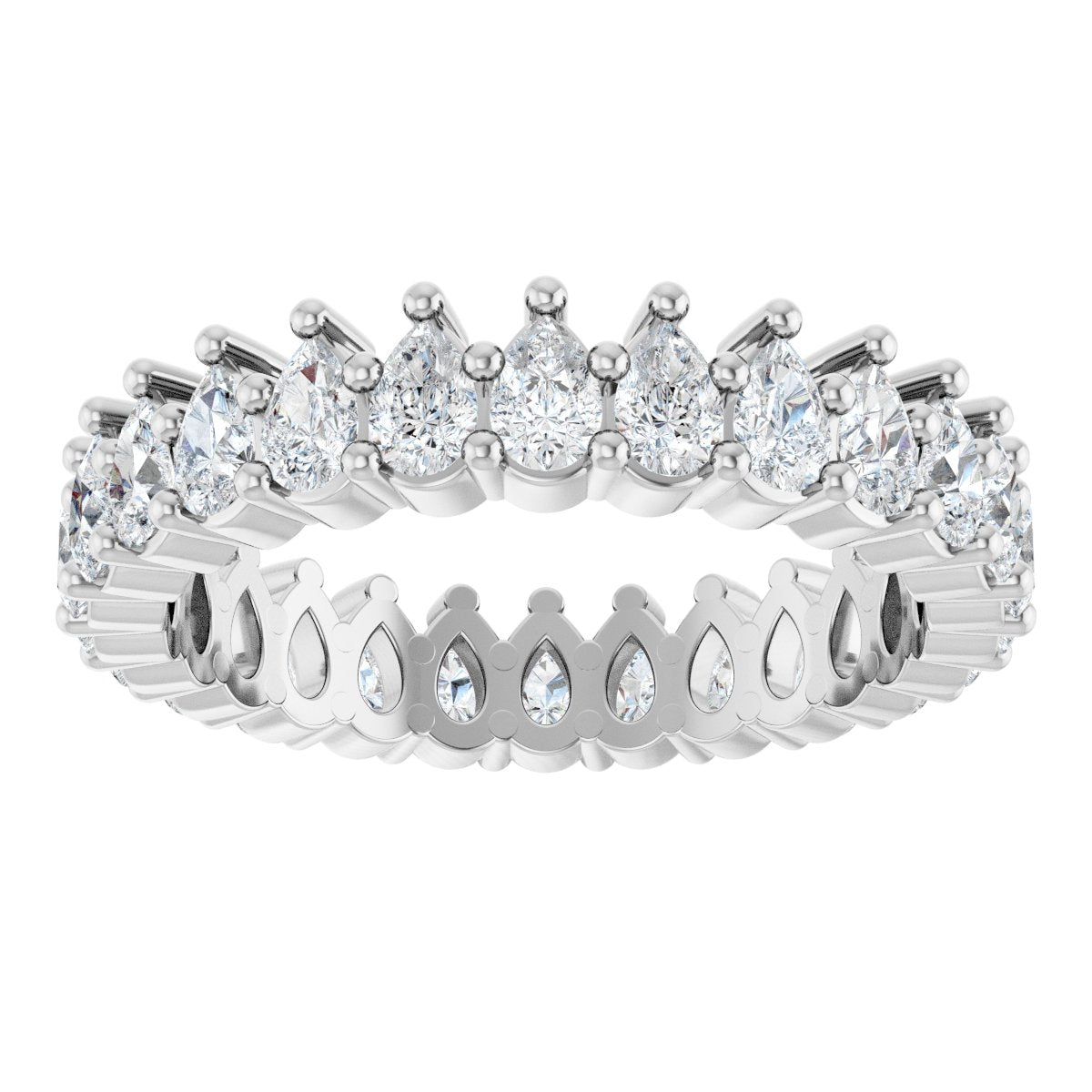 2 Ctw Pear Lab-Grown Diamond Eternity Band - White Gold - Lab Grown Diamond