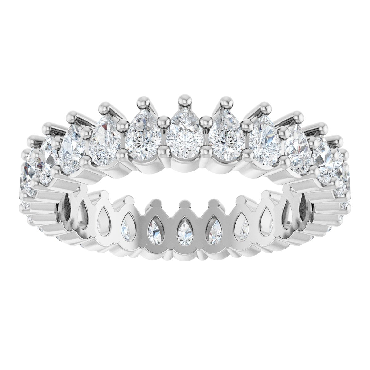 2 Ctw Pear Lab-Grown Diamond Eternity Band - White Gold - Lab Grown Diamond