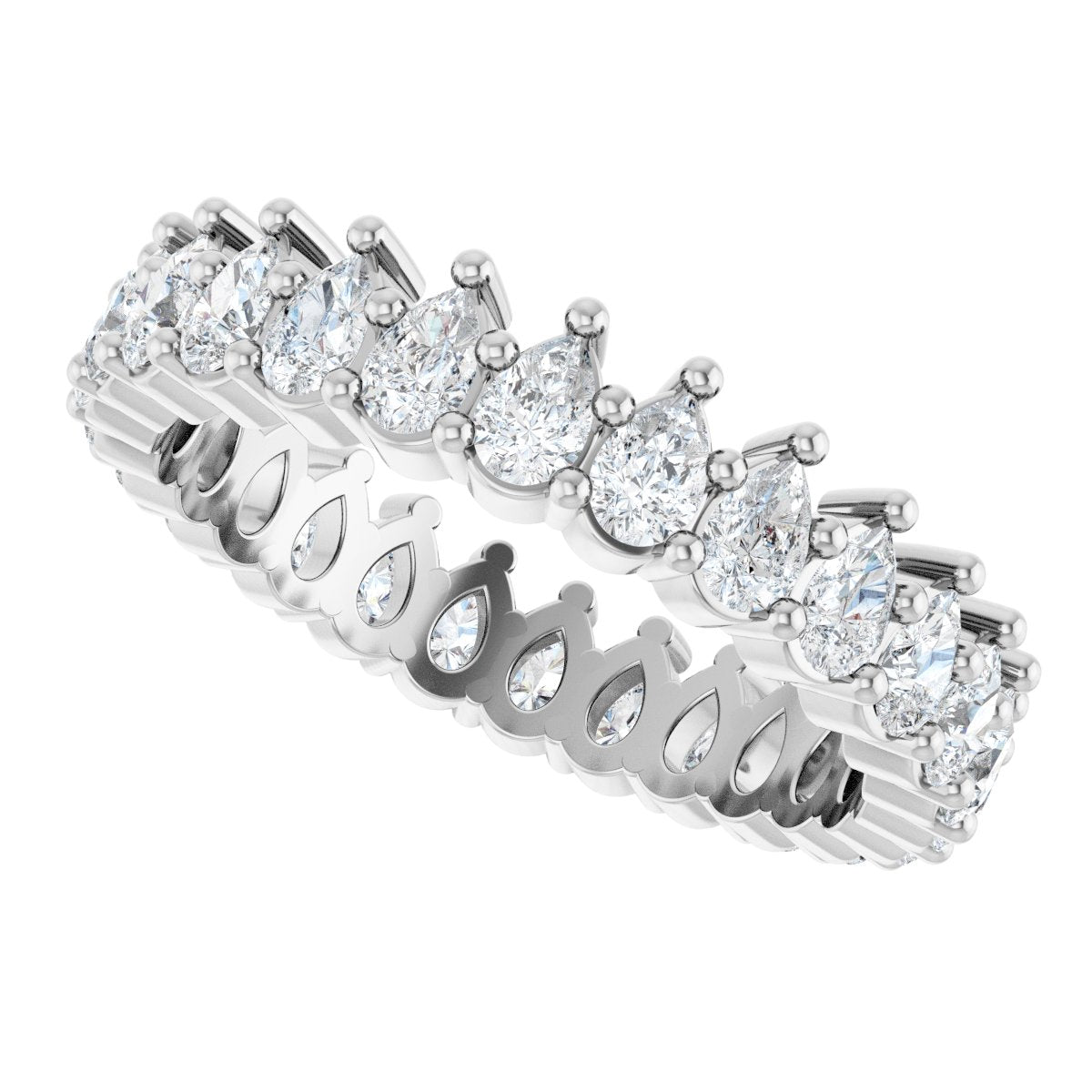 2 Ctw Pear Lab-Grown Diamond Eternity Band - White Gold - Lab Grown Diamond