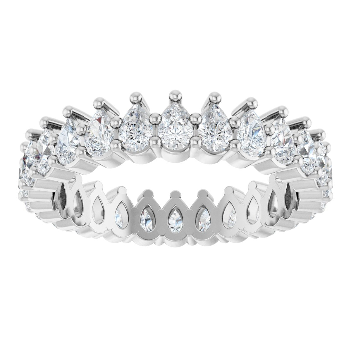 2 Ctw Pear Lab-Grown Diamond Eternity Band - White Gold - Lab Grown Diamond