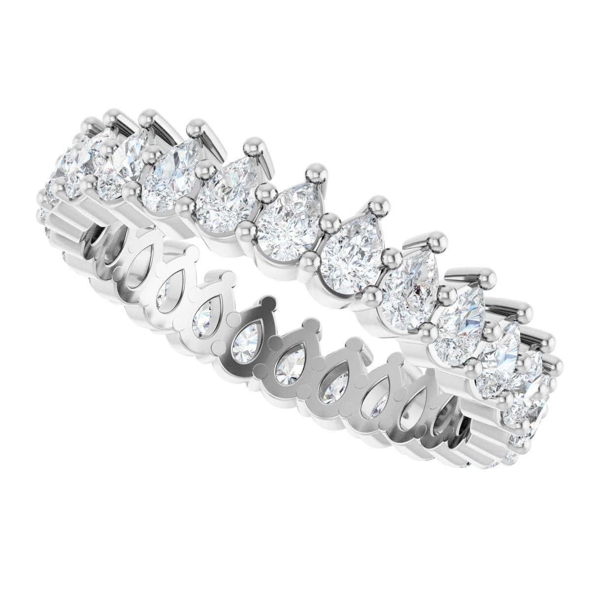 2 Ctw Pear Lab-Grown Diamond Eternity Band - White Gold - Lab Grown Diamond