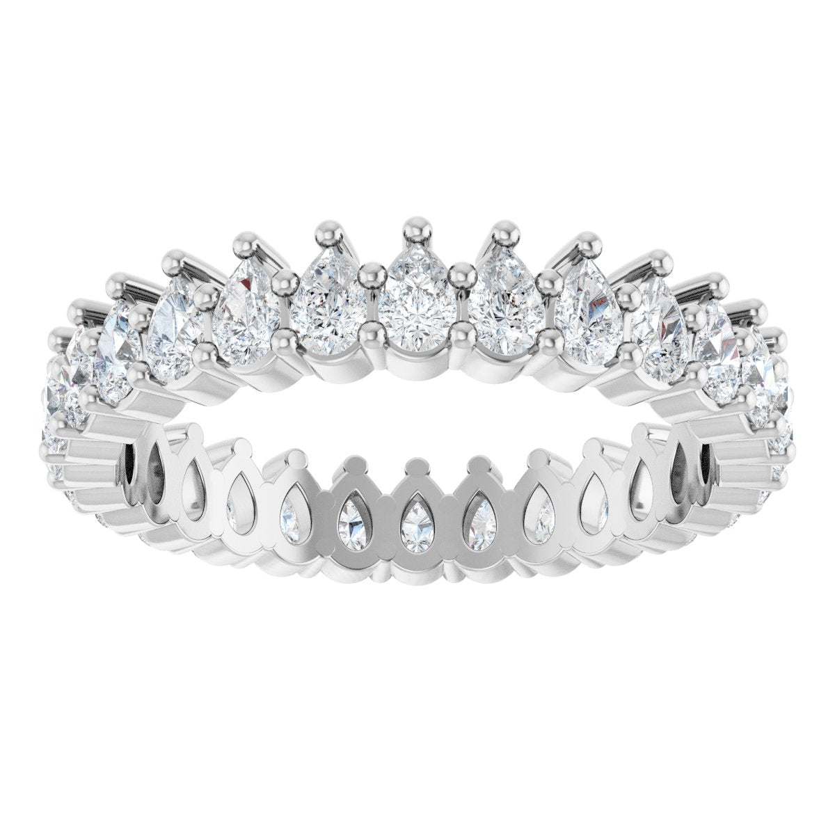 2 1/4 Ctw Pear Lab-Grown Diamond Eternity Band - White Gold - Lab Grown Diamond
