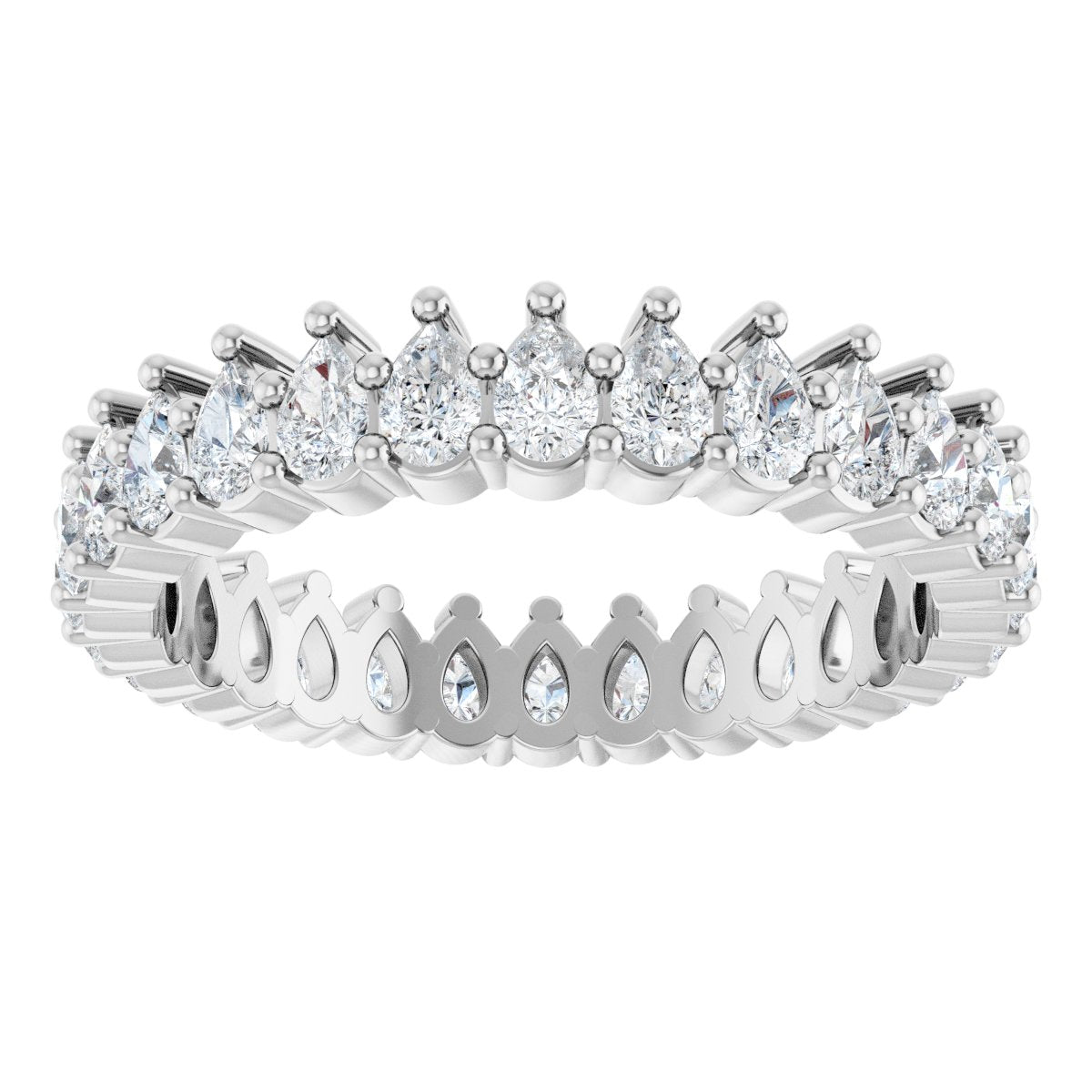 1 3/8 Ctw Pear Lab-Grown Diamond Eternity Band - White Gold - Lab Grown Diamond