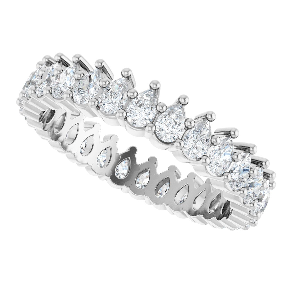 1 3/8 Ctw Pear Lab-Grown Diamond Eternity Band - White Gold - Lab Grown Diamond