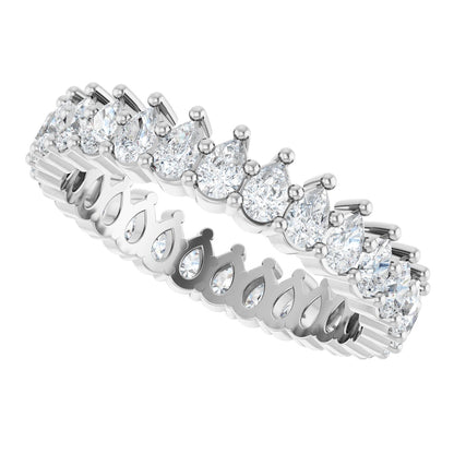 1 3/8 Ctw Pear Lab-Grown Diamond Eternity Band - White Gold - Lab Grown Diamond