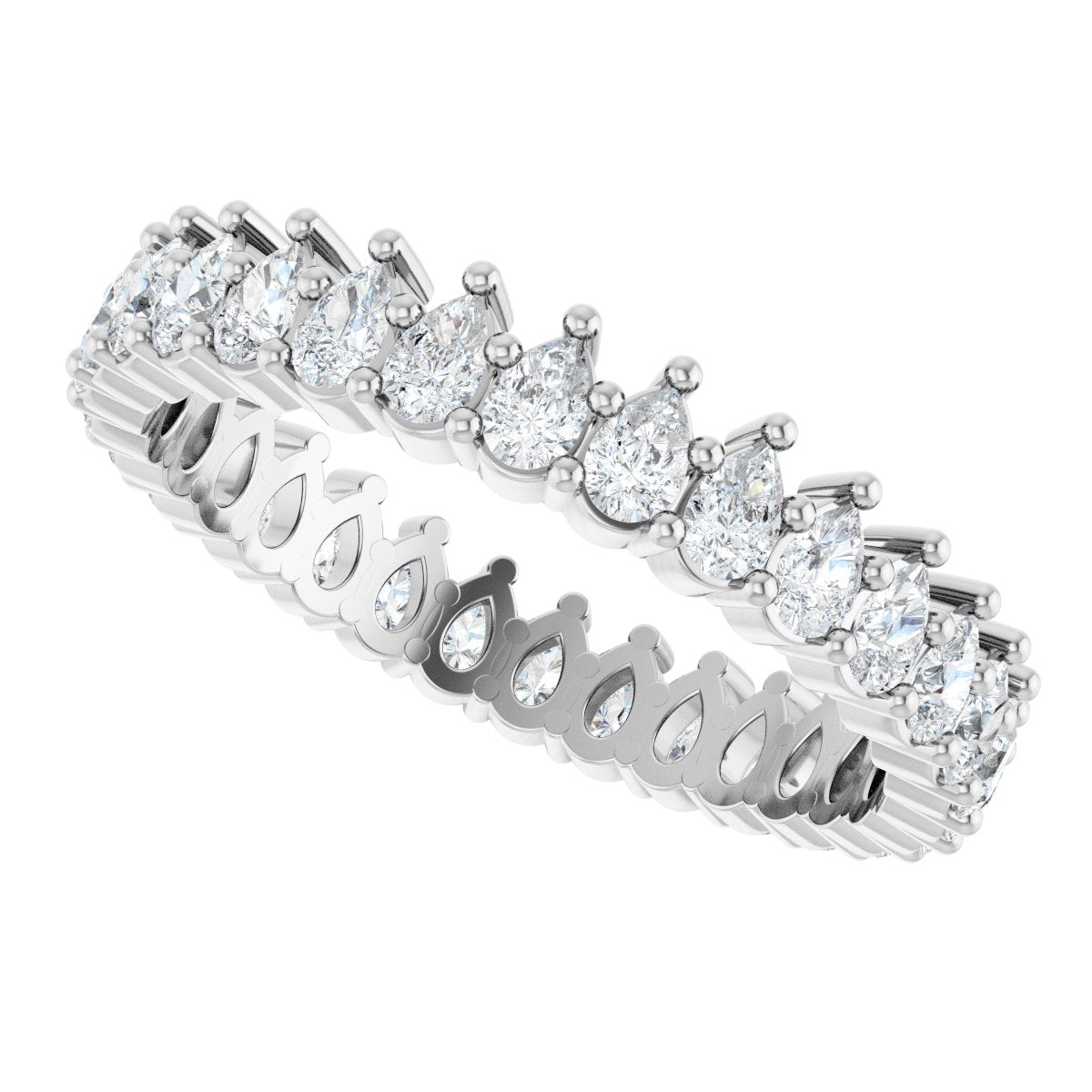 2 3/8 Ctw Pear Lab-Grown Diamond Eternity Band - White Gold - Lab Grown Diamond