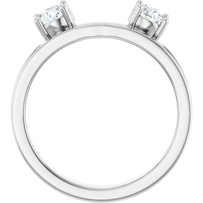 5/8 Ctw Lab-Grown  Diamond Wrap-Style Ring Enhancer - White Gold - Lab Grown Diamond