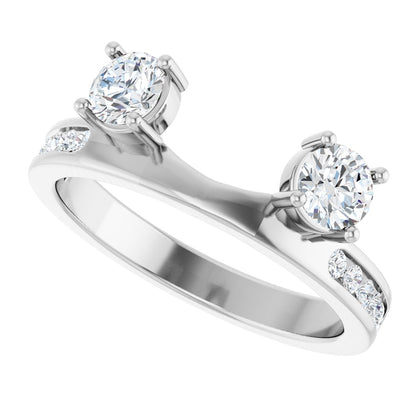 5/8 Ctw Lab-Grown  Diamond Wrap-Style Ring Enhancer - White Gold - Lab Grown Diamond
