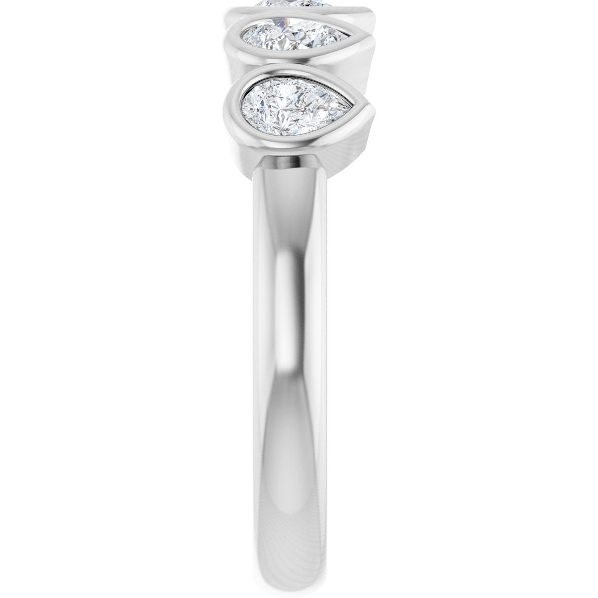 3/4 Ctw Pear Lab-Grown Diamond Anniversary Band - White Gold - Lab Grown Diamond