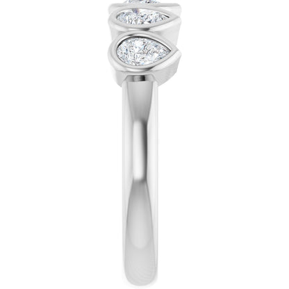 3/4 Ctw Pear Lab-Grown Diamond Anniversary Band - White Gold - Lab Grown Diamond