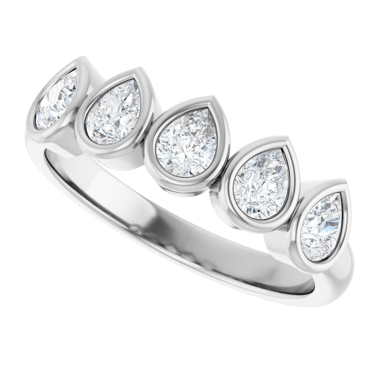 3/4 Ctw Pear Lab-Grown Diamond Anniversary Band - White Gold - Lab Grown Diamond