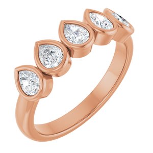 3/4 Ctw Pear Lab-Grown Diamond Anniversary Band