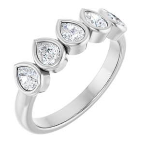 3/4 Ctw Pear Lab-Grown Diamond Anniversary Band