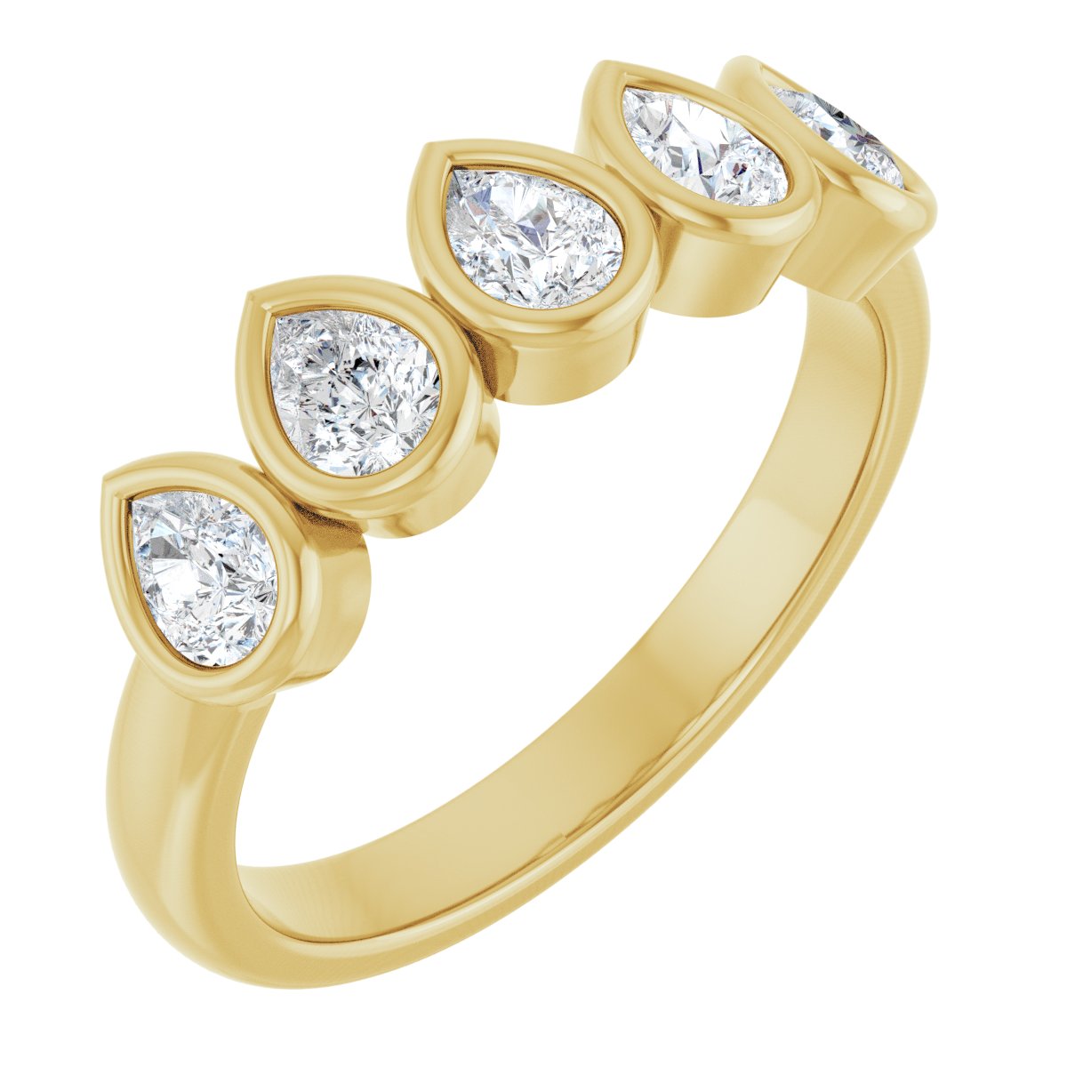3/4 Ctw Pear Lab-Grown Diamond Anniversary Band