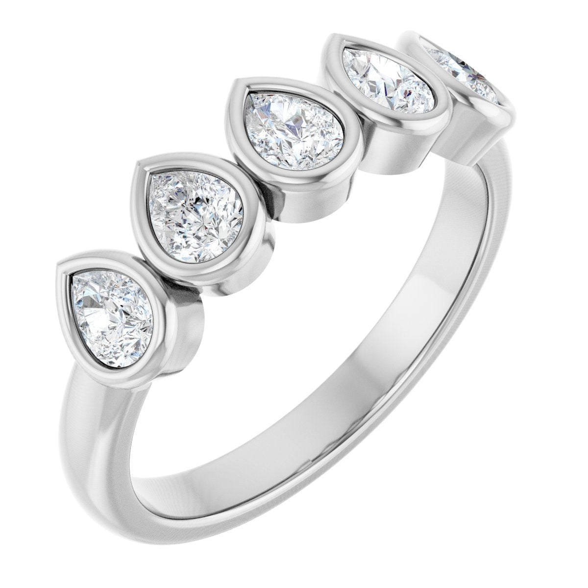 3/4 Ctw Pear Lab-Grown Diamond Anniversary Band