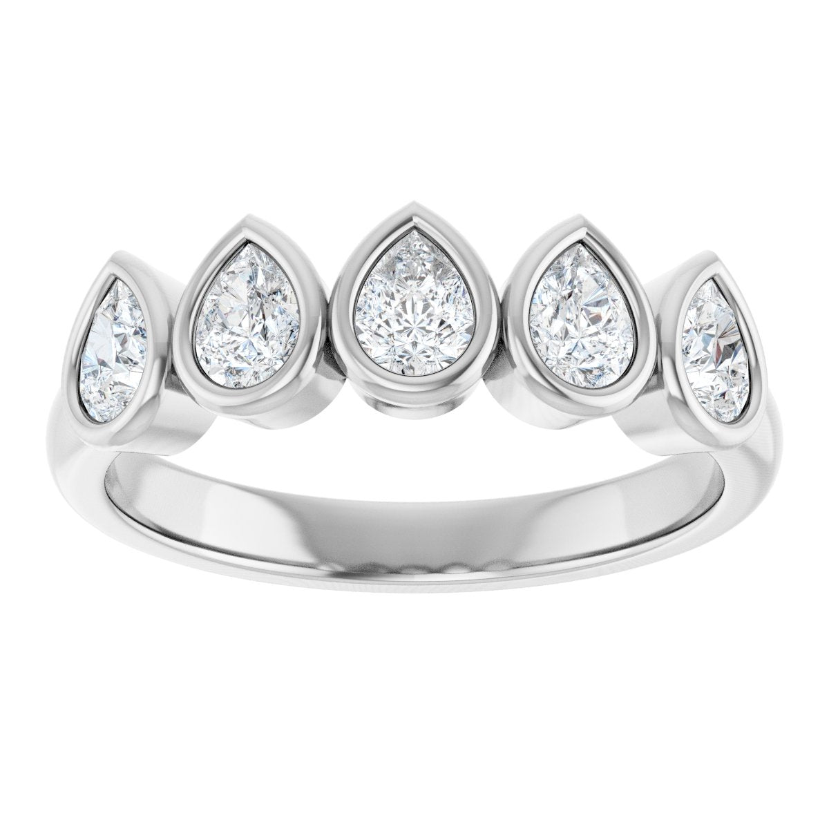 3/4 Ctw Pear Lab-Grown Diamond Anniversary Band - White Gold - Lab Grown Diamond