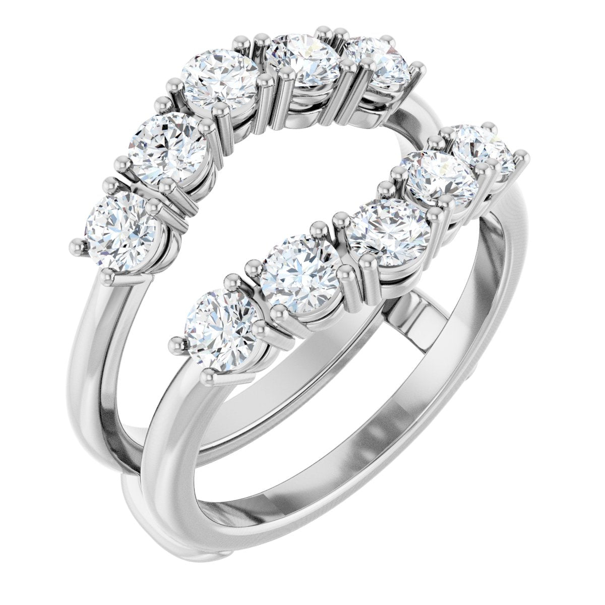 1 1/5 Ctw Lab-Grown Diamond Ring Guard - White Gold - Lab Grown Diamond