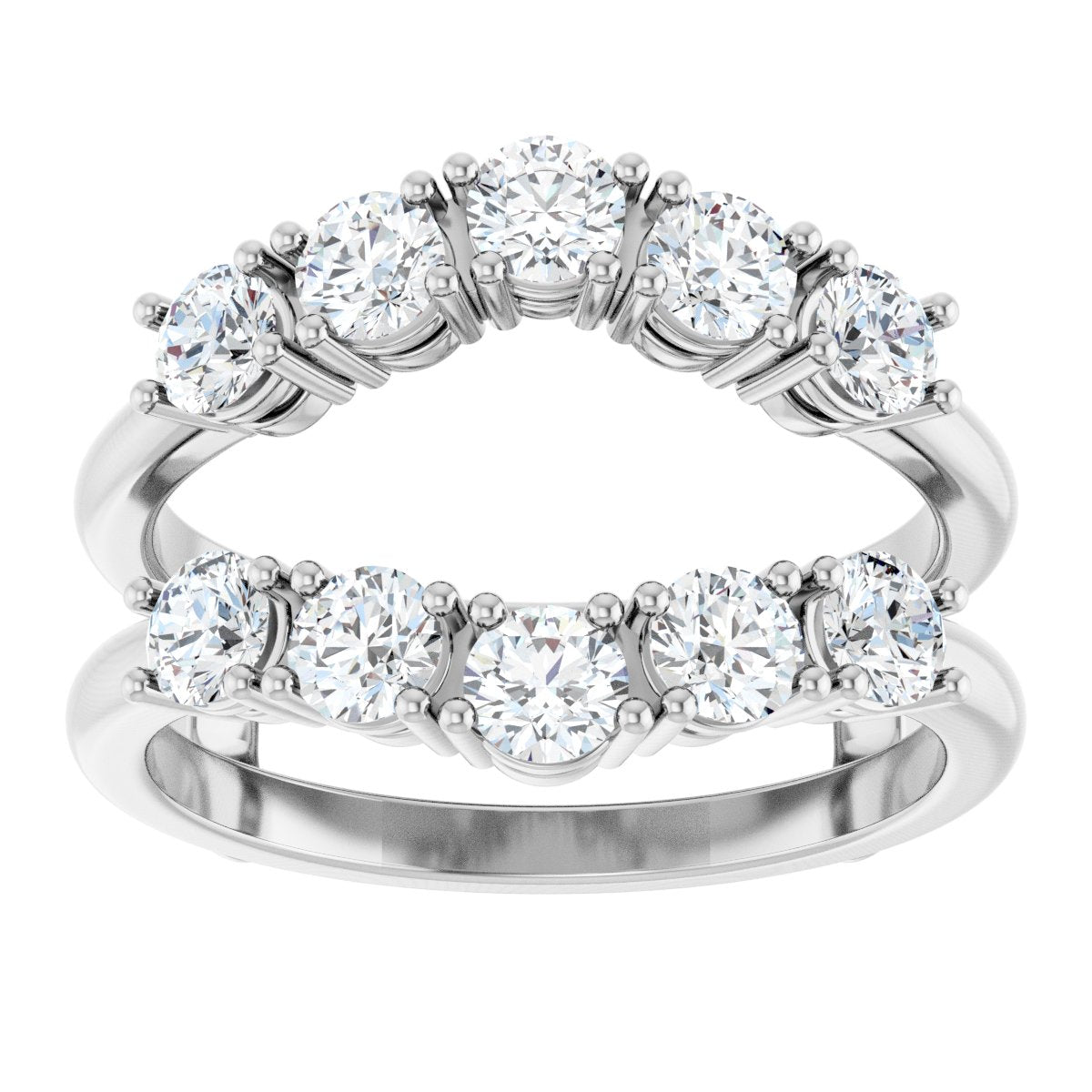 1 1/5 Ctw Lab-Grown Diamond Ring Guard - White Gold - Lab Grown Diamond