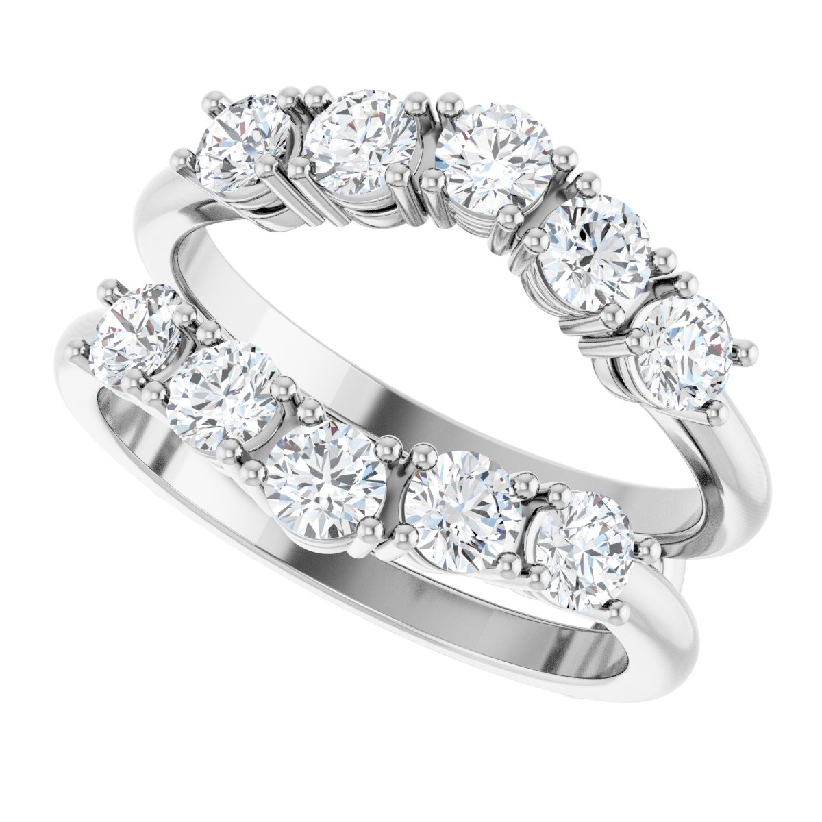 1 1/5 Ctw Lab-Grown Diamond Ring Guard - White Gold - Lab Grown Diamond