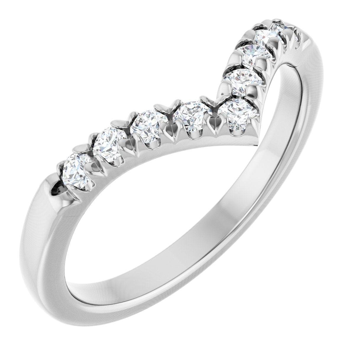 1/4 Ctw Lab-Grown Diamond Contour Band - White Gold - Lab Grown Diamond