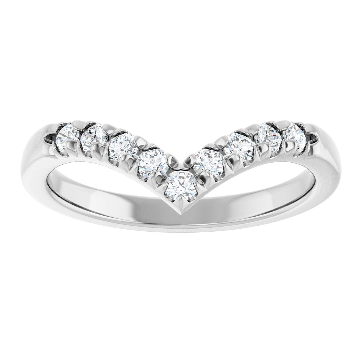 1/4 Ctw Lab-Grown Diamond Contour Band - White Gold - Lab Grown Diamond