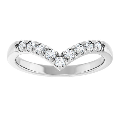 1/4 Ctw Lab-Grown Diamond Contour Band - White Gold - Lab Grown Diamond
