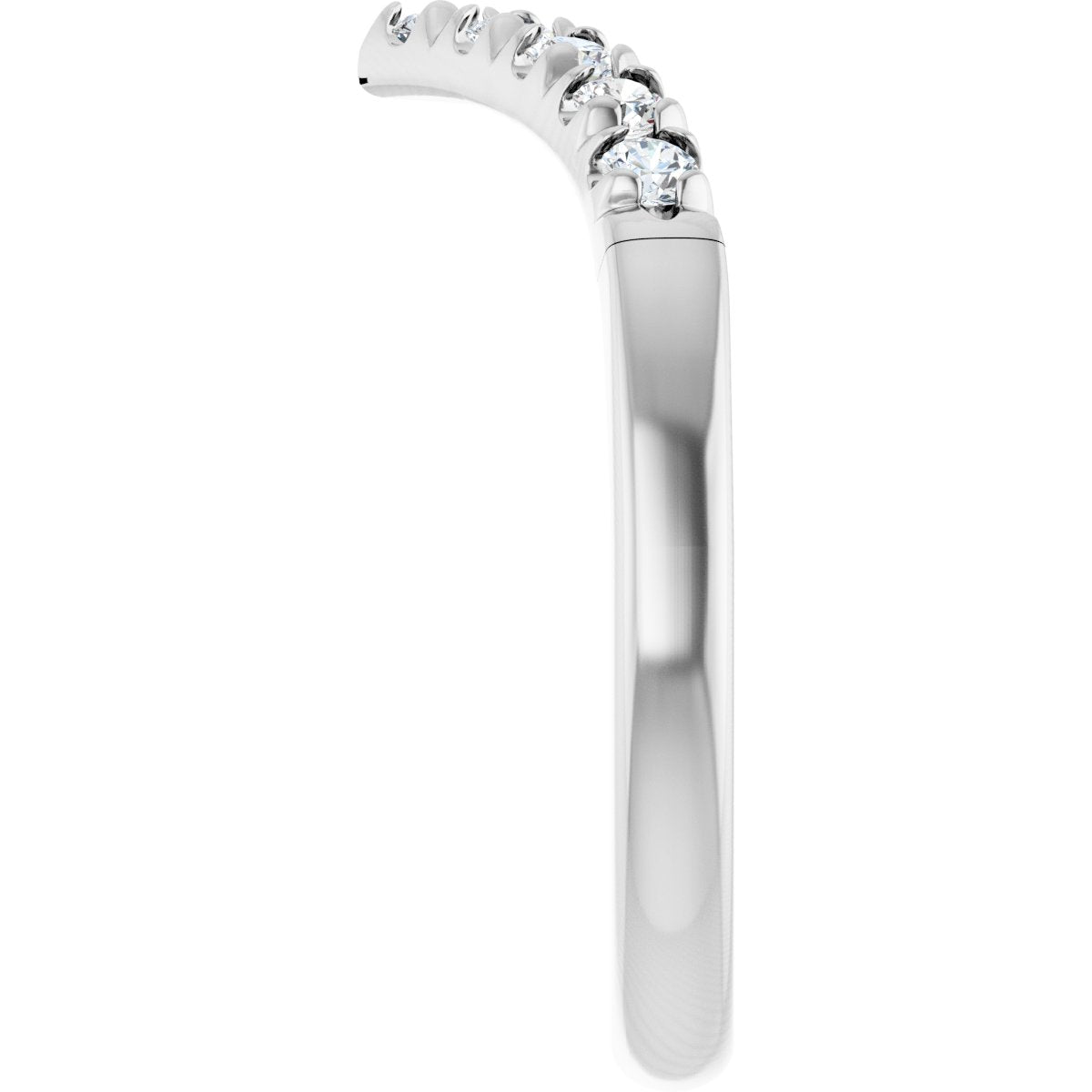 1/4 Ctw Lab-Grown Diamond Contour Band - White Gold - Lab Grown Diamond
