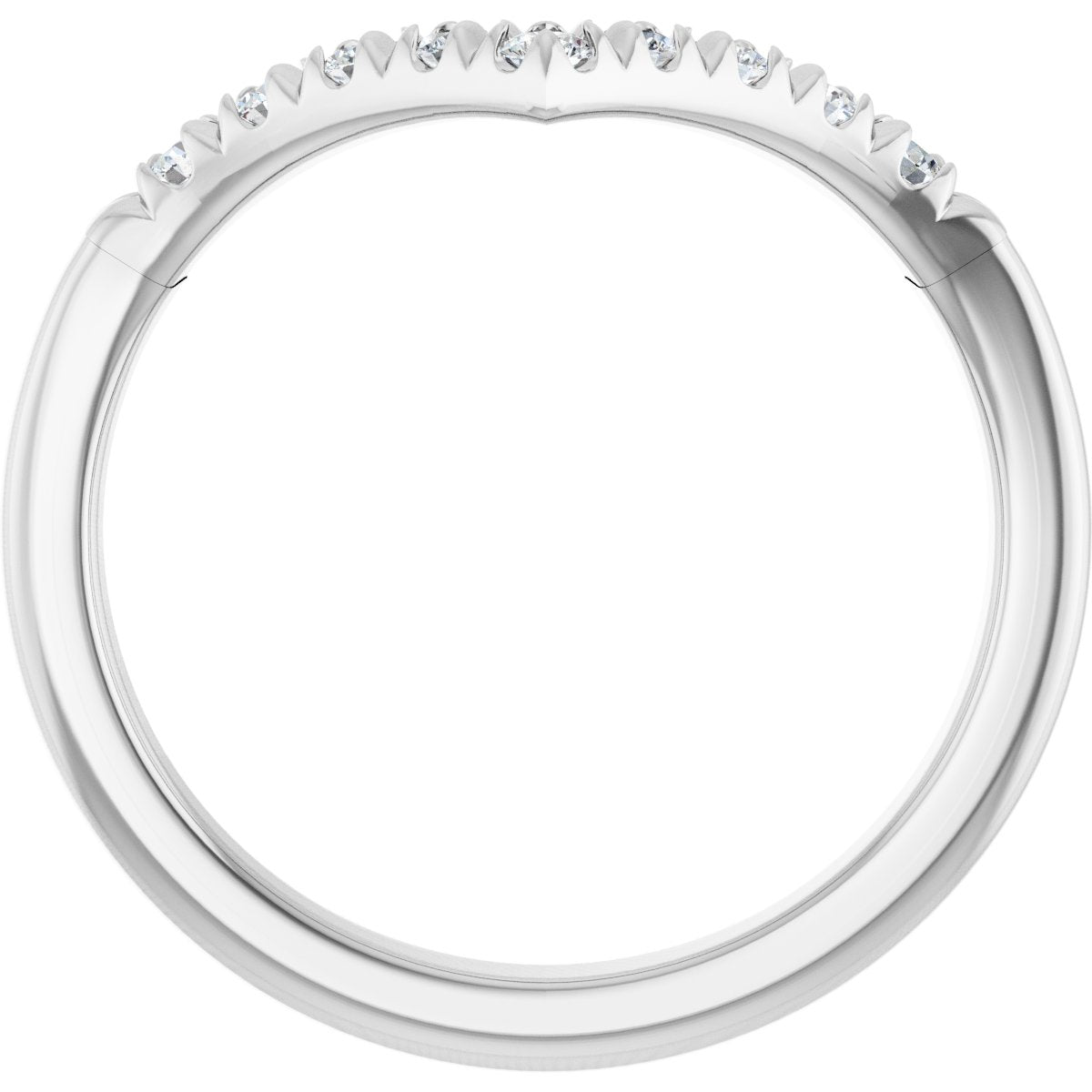 1/4 Ctw Lab-Grown Diamond Contour Band - White Gold - Lab Grown Diamond