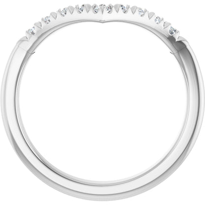 1/4 Ctw Lab-Grown Diamond Contour Band - White Gold - Lab Grown Diamond