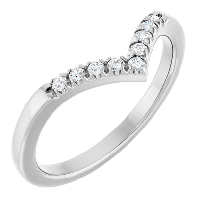 1/8 Ctw Lab-Grown Diamond Contour Band - White Gold - Lab Grown Diamond