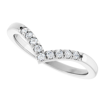 1/8 Ctw Lab-Grown Diamond Contour Band - White Gold - Lab Grown Diamond