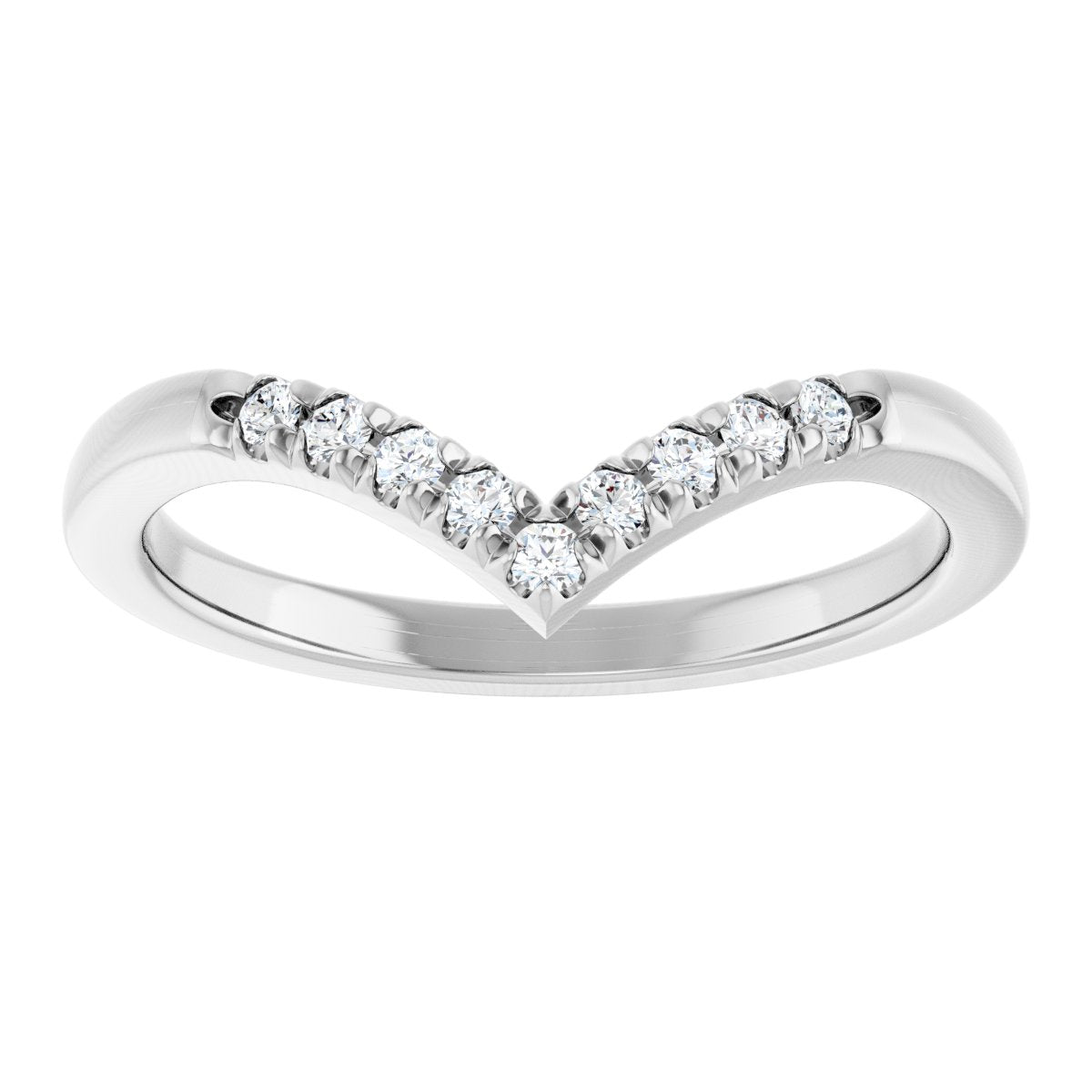 1/8 Ctw Lab-Grown Diamond Contour Band - White Gold - Lab Grown Diamond