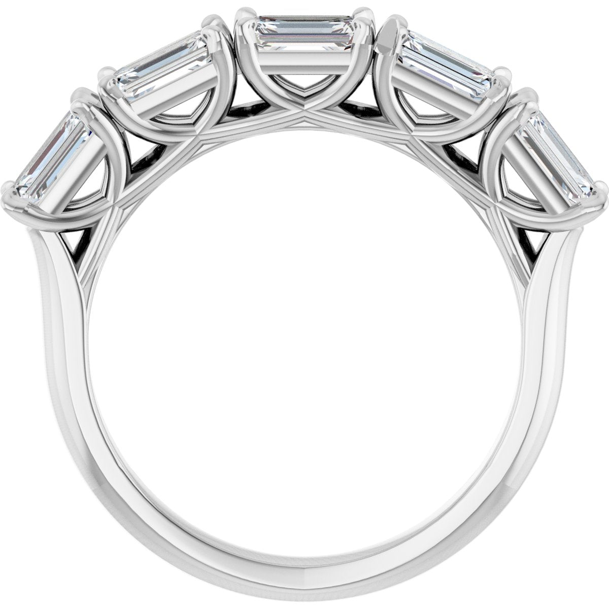 1 3/4 Ctw Emerald Lab-Grown Diamond Anniversary Band - White Gold - Lab Grown Diamond