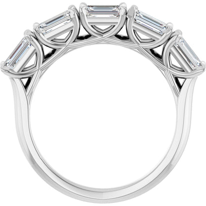 1 3/4 Ctw Emerald Lab-Grown Diamond Anniversary Band - White Gold - Lab Grown Diamond