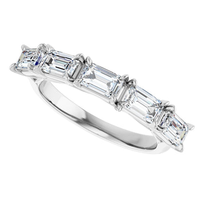 1 3/4 Ctw Emerald Lab-Grown Diamond Anniversary Band - White Gold - Lab Grown Diamond