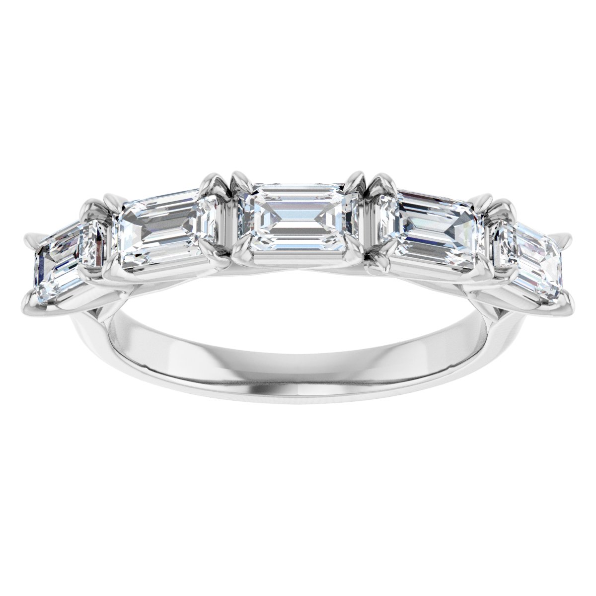 1 3/4 Ctw Emerald Lab-Grown Diamond Anniversary Band - White Gold - Lab Grown Diamond